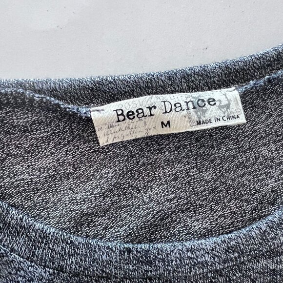 Gray Long-Sleeve Top With White Sugar Skull Design & Ladder Cutout Sleeves By Be - Picture 3 of 7